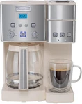 Cuisinart SS-15P1CRM- Single Serve + 12 Cup Coffee Maker Cream (open Box). Fixed Price $129.95.