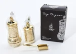 Big Bazaar Handmade Gold-tone Metal Salt & Pepper Grinder Set W/ Scoop + Box. Fixed Price $44.99.