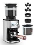Homtone Conical Burr Coffee Grinder 51MM Stepless Electric Large, Silver. Fixed Price $169.49.