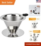 Pour Over Coffee Dripper Stainless Steel Reusable Filter Paperless Cone Coffe.... Fixed Price $23.86.