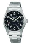 Seiko 5 Sport Automatic Black Dial Stainless Steel Men Watch SRPJ81 Display. Fixed Price $229.95.