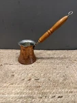 Vtg. Hd. Hammered Mistercopper Turkish Coffee Tea Pot/cezve Wood Brass Handle.. Fixed Price $24.95.