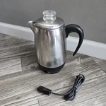 Vintage Farberware Super Fast Automatic Percolator Chrome Cup Coffee Pot #138. Fixed Price $49.95.
