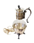 Vtg 6 Cup Fb Rogers #1359E Electric Coffee Tea Carafe W/silver Plate Leg Warme. Fixed Price $12.00.