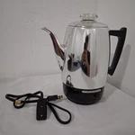 General Electric Automatic Percolator - Detachable Cord Silver/black. Fixed Price $36.50.
