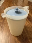 Vintage 1980S Tupperware Pitcher 2 Quart Clear Blue Push Button Lid 1676-6. Fixed Price $14.70.