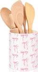 Pink Bow Acrylic Kitchen Utensil Holder Crock Countertop Spoon Organizer. Fixed Price $27.73.