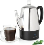 10 Cup Percolator Coffee Pot Electric, Stainless Steel. Fixed Price $84.99.