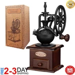 Antique Vintage Manual Coffee Grinder Hand Crank Wooden Bean Mill. Fixed Price $40.99.