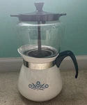 Corning Ware Vintage Blue Cornflower 8 Cup Drip-o-lator Coffee Maker. Fixed Price $100.00.