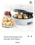 Stonewall Kitchen Pancake Puff Maker. Fixed Price $25.00.
