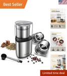 Electric Coffee Grinder Herb Blade Spices With 2 Removable St.... Fixed Price $73.17.