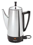 Presto Stainless Steel Electric Coffee Percolator 12-CUPS, Easy-pour Spout. Fixed Price $55.00.