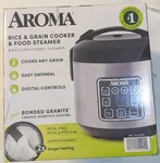 Aroma 8-CUP Digital Rice Cooker & Food Steamer Ceramic Nonstick Pot New Freeship. Fixed Price $29.99.