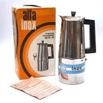 Vintage Italian Alfa Tracanzan Moka Espresso Maker Stainless Steel. Fixed Price $211.16.