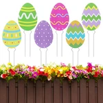 6 Pcs Easter Eggs Planter Stakes Decorative Flower Pots Signs For Pati.... Fixed Price $21.03.
