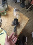 Antique Arcade 25 Coffee Grinder Cast Iron Original Glass Hopper Lid Wall Cup. Fixed Price $119.99.