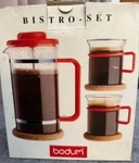 Vintage Bodum Bistro Coffee Set White Made Switzerland. Nib K1508. Fixed Price $57.50.
