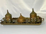 Vintage Turkish Tea Set Ceramic Cups*coffee*sugar*tray*plate 14" Acar. Fixed Price $14.00.