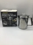 Vintage Tops Rapid Brew Stainless Steel Perolator W/permawood Handle 2-9 CUP#409. Fixed Price $30.99.