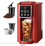 Shardor Single Serve Coffee Maker Hot And Iced Machine For Cup Pods Red. Fixed Price $45.00.