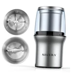 Electric Coffee Grinder And Spice With 2 Removable Bowl Stainless. Fixed Price $58.11.