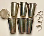 Vintage Landers Frary Clark Nesting Cups Set Of 6 Screw Top. Fixed Price $40.00.