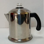 Faberware 8-CUP Coffee Maker Percolator Stove Glass Top Stainless Steel Camping. Fixed Price $38.97.