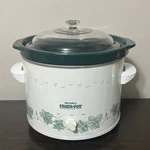 Vintage Rival Crock Pot 3656 Stoneware Slow Cooker White Green Ivy 2.5 Quart. Fixed Price $35.00.