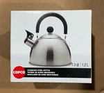 Copco Tea Kettle 1.3 Qt Brushed Stainless Steel Stovetop New Box. Fixed Price $20.00.