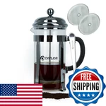 Divlor French Press Coffee Maker 34OZ 8 Cups With Clip Spoon Bonus 2 Filters. Fixed Price $50.73.