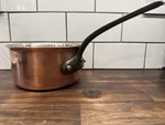 Mauviel Copper Saucepan, Stainless Steel Lined. Made France. Fixed Price $180.00.