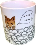 Urban Outfitters Fox Coffee Cup White Fancy Brew 12 Oz Mug. Fixed Price $7.95.