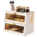 Vintage Double Layer Bread Box For Kitchen Countertop Large White. Fixed Price $56.87.