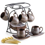 Lyeoboh 3OZ Coffee Espresso Cups With Saucers Set 6, Ceramic Small .... Fixed Price $59.99.
