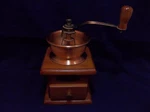 Cafe Copper Plated Wood Manual Rustic Coffee Bean Grinder. Fixed Price $25.00.
