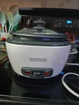 Black Decker 3-CUP COOKED/1.5-CUP Uncooked Rice Cooker Single-serve White RC5. Fixed Price $25.00.