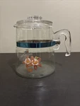 Vtg Kjf Glass Percolator Flameware Coffee Pot Flower & Lid 10 CUPS/2400ML. Fixed Price $65.00.