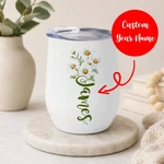 Custom Name Birth Month Flower Tumbler Iced Coffee Cup Personalized Gift Coworke. Fixed Price $28.99.