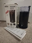 Braun Aromatic Ksm Black Coffee Grinder 2.5OZ Used Box Tested Works Great. Fixed Price $19.99.