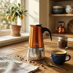 Any Morning Stovetop Espresso Coffee Maker, Stainless Steel Induction Moka Pot. Fixed Price $29.34.