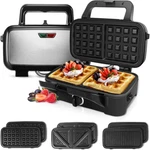1200W Kitchen 3 Sandwich Toaster Waffle Maker Iron Grill Panini Press. Fixed Price $55.99.