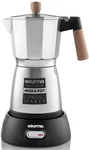 Gourmia Electric Moka Pot, 3 6 Shot Espresso Maker Cordless Base Beechwood. Fixed Price $29.99.