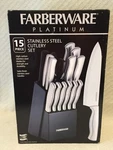 Farberware Platinum 15 Piece Stainless Steel Cutlery Kitchen Knife Set Brand New. Fixed Price $42.56.