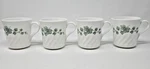 Set 4 Corningware Ivy Pattern Tea Coffee 8 Oz Cups Mugs Microwave Ok. Fixed Price $14.99.