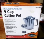 Stansport 9 Cup Home Camping Percolator Coffee Pot Stainless Steel. Nos. Fixed Price $27.99.