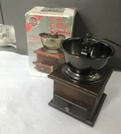 Compact Norpro 5548 Chestnut Wood Coffee Grinder W/adjustable Hand Crank. Fixed Price $19.95.