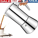 Stainless Steel Moka Pot Espresso Maker Stovetop Coffee Lovers Portable Kitchen. Fixed Price $38.67.
