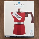Grosche Milano Stovetop Espresso Maker Moka Pot 3 Cup - Oz Red 150ML. Fixed Price $41.00.