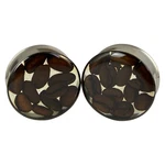 Embedded Coffee Bean Double Flare Plugs (MTO-039) Gauges Pair Handmade. Fixed Price $24.49.